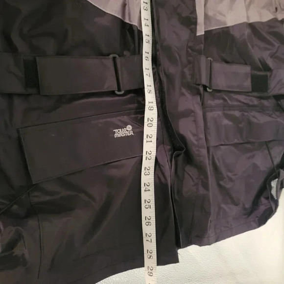 Tourmaster Motorcycle Rain Jacket Mens Yellow Black Lined Vented Sz XL 4 Pockets - Picture 10 of 13